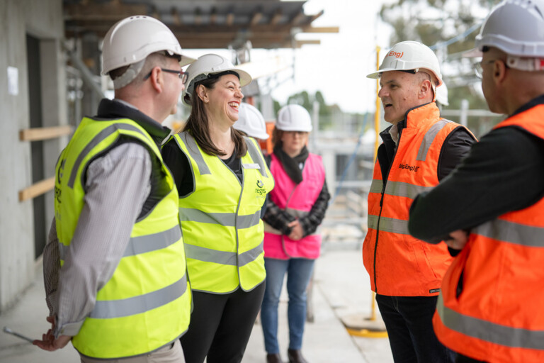 Milestone celebration: topping out at Building Engineering’s Regis Aged Care project in Camberwell