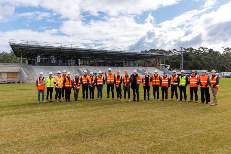 Topping out celebration at Gippsland Sports and Entertainment Park